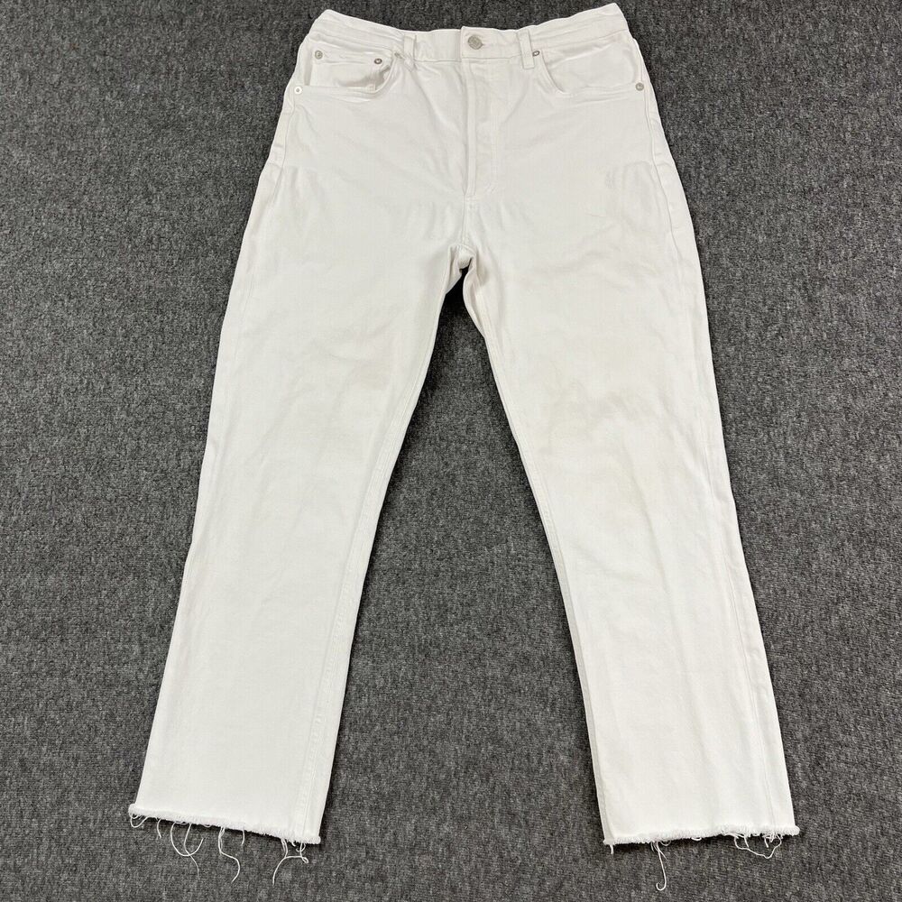 Agolde White Straight Leg Jeans